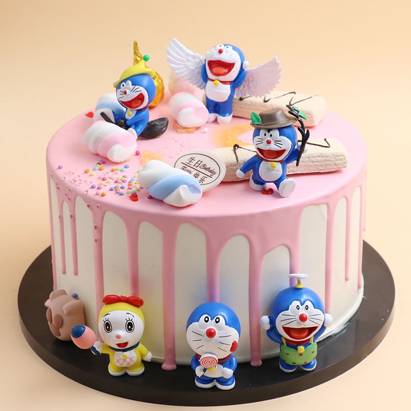 4pcs DORAEMON Shizuka minamoto Takeshi goda Drami doranikov Figure Cake Topper