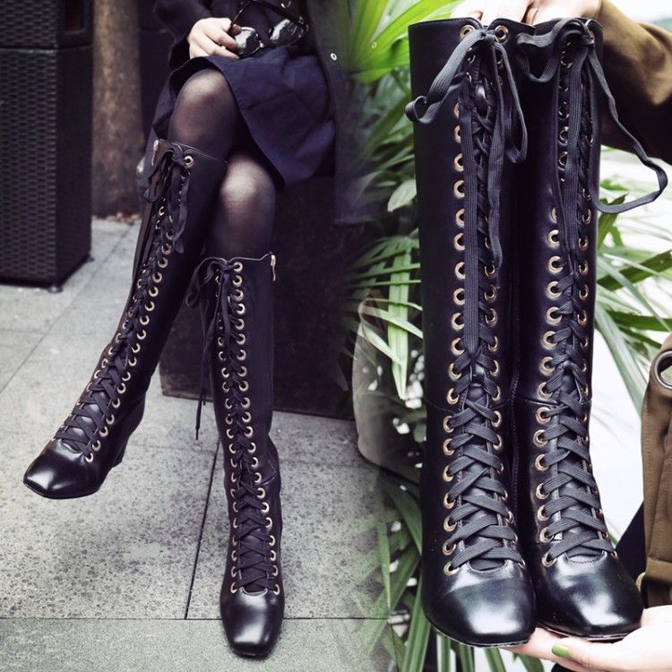 knee high heel boots for skinny legs