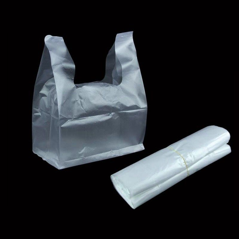 2021 16x27cm HDPE Bags White Plastic Shopping Bags, Market Vest Bag