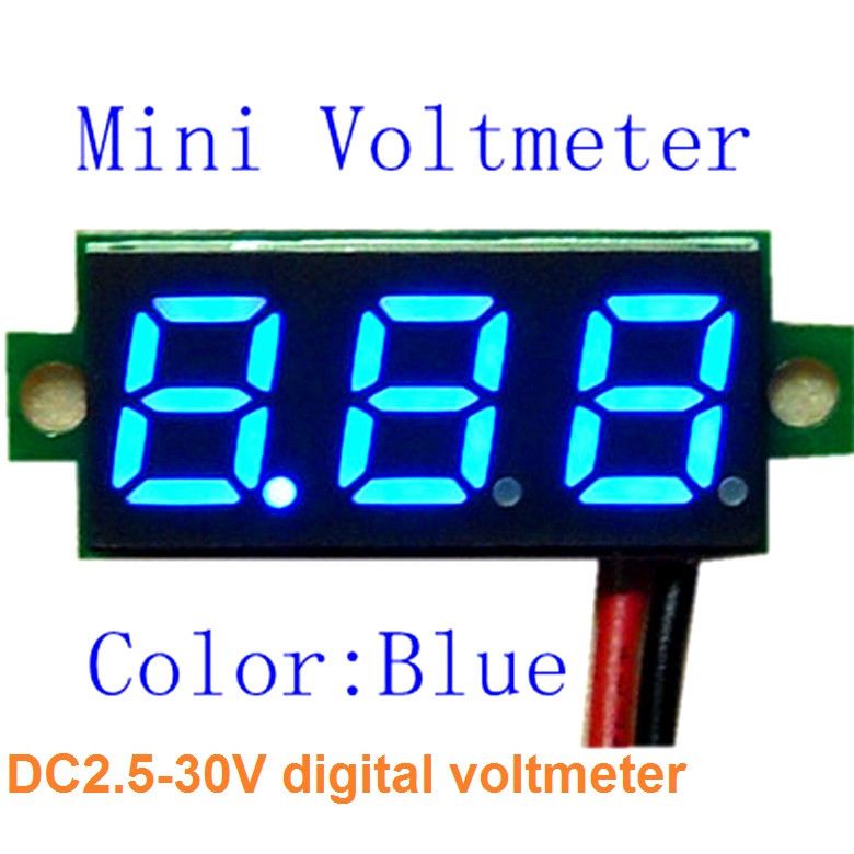 0.28" Dc Digital Volt Meter Voltmeter Panel Mount Led Voltage Blue 2.50~30V I nx