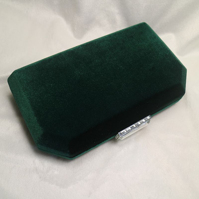 green velvet clutch bag