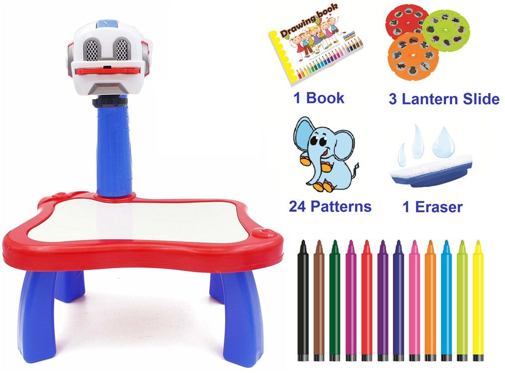 2020 7tech Drawing Projector Painting Desk With 24 Patterns Ful Water Pens Treasures Tracer Art Projector For Kids Robot Style From Jane Xfx 7 79 Dhgate Com