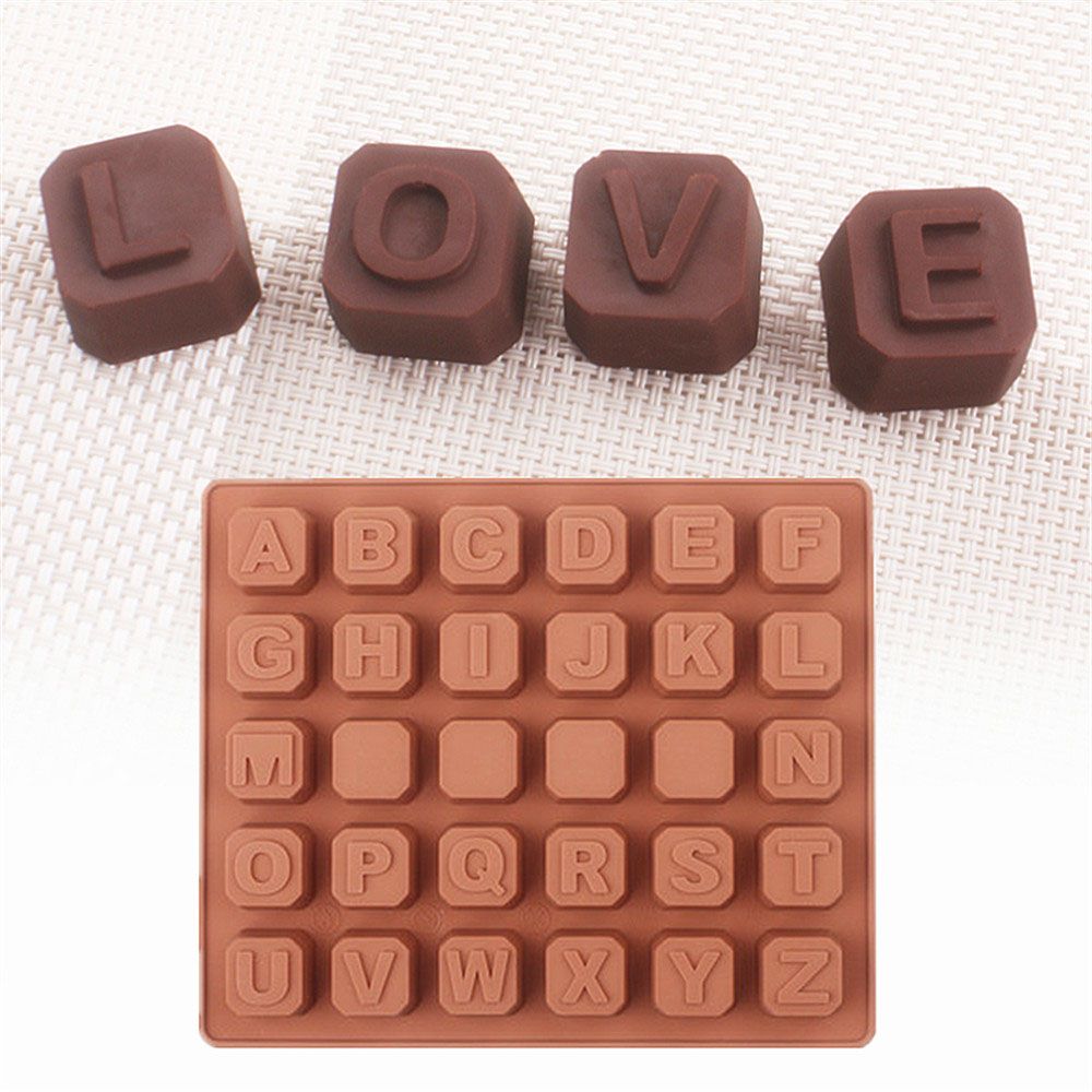 Silicone Letter alphabet de gâteau fondant moule chocolat bonbon pâtisserie Cookies Q7B6 