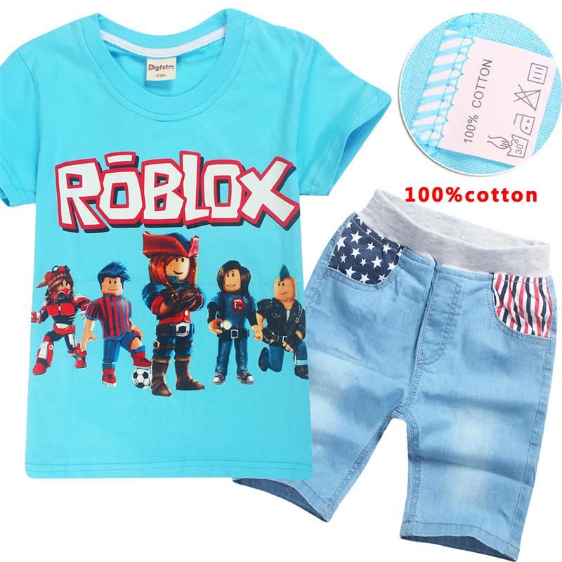 2020 Cotton 6 14 Years Old 2018 Boys Summer Dress Jeans Set - camiseta captain america suit s roblox