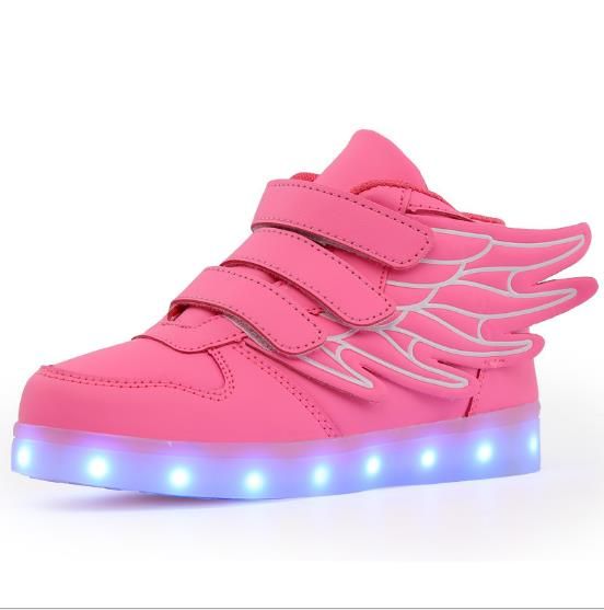 11.5, Black Children Shoes LED Light Kids Shoes with light Baby Boys Girls Lighting Sneakers Casual Children Sneakers