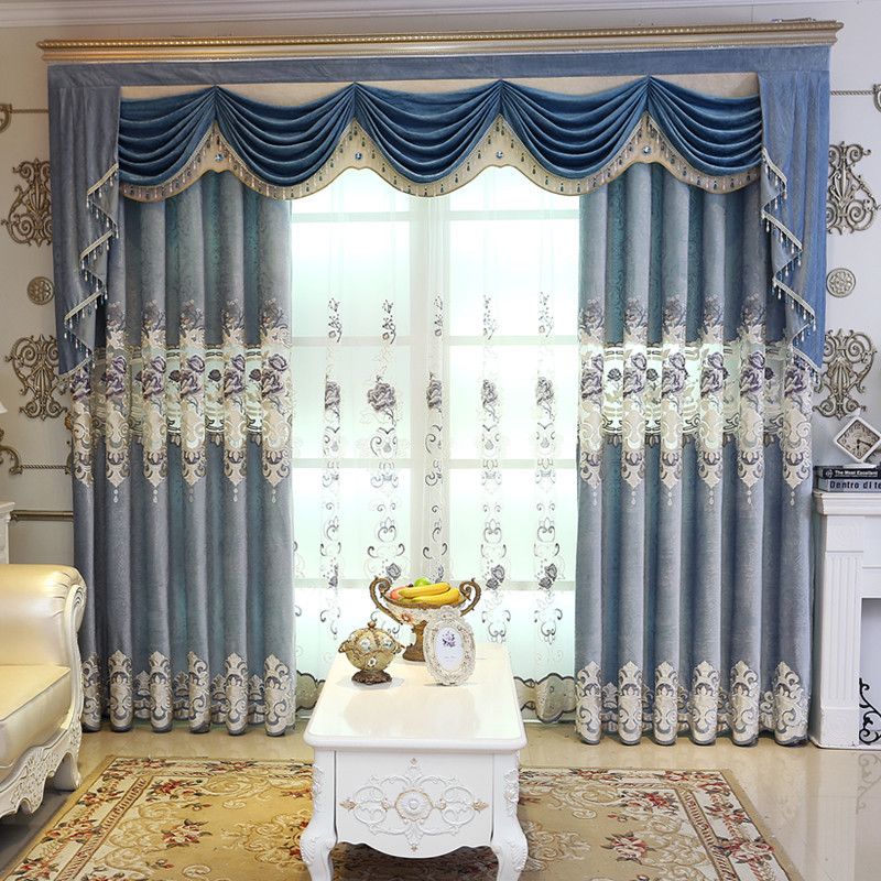 2019 Home Hotel Curtain Blackout Curtain Italian Velvet Carved