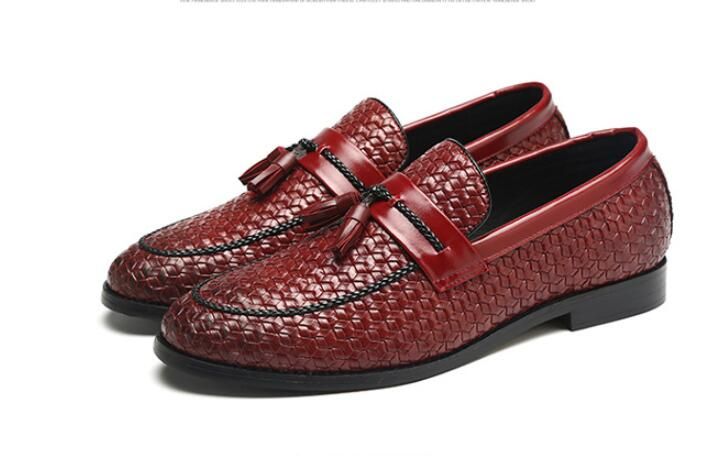 2019 de lujo de cuero trenzado zapatos de conducción ocasionales Oxfords mocasines