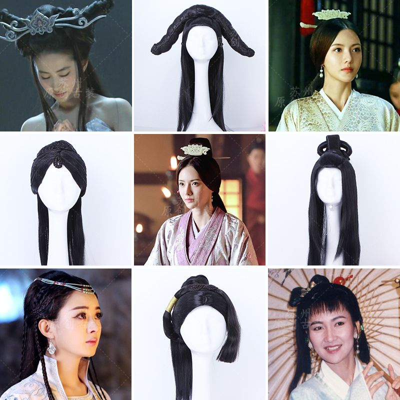 Ancient Chinese Sword Lady Full Long Hair Wig For Stage