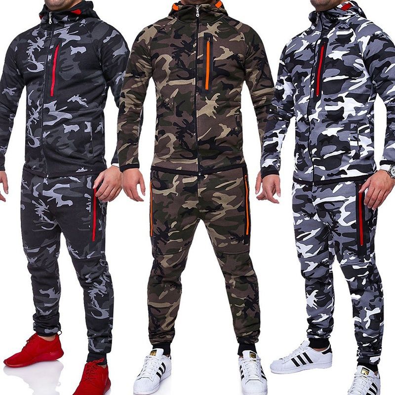 Uomo Sport Set Camouflage Tuta Da Uomo Felpa Con Cappuccio Sport Pantaloni  Uomo COJ Da 33,72 € | DHgate Italy
