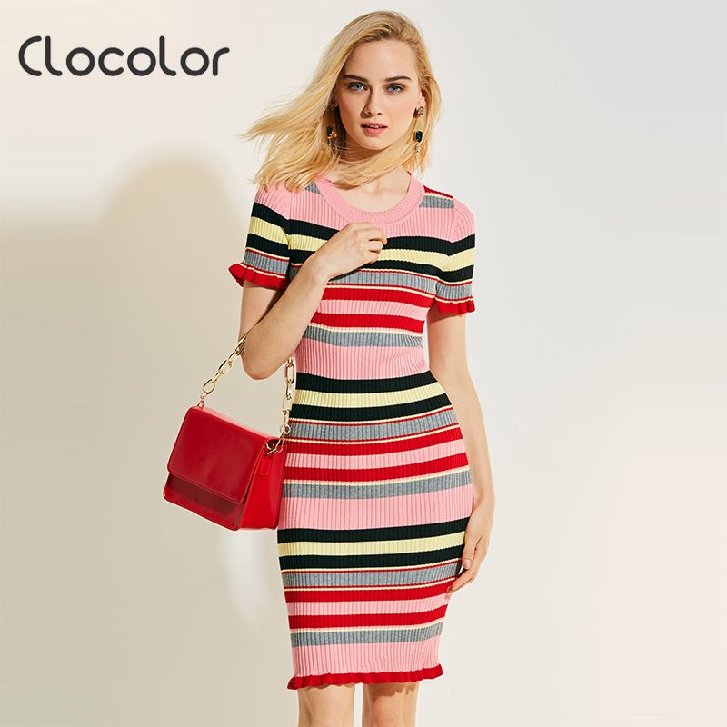 striped bodycon sweater dress