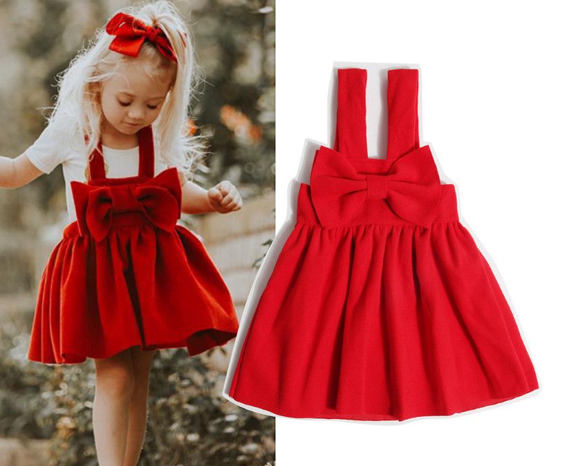 Girls Red Woolen Dress Winter New 