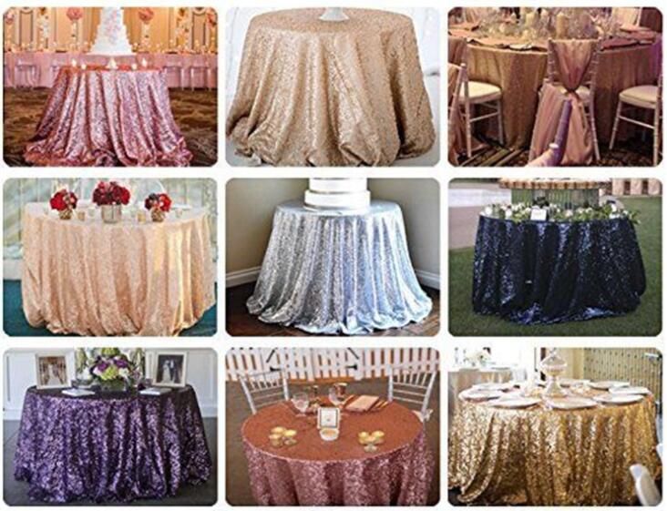 Sequin TableCloth Round Glitter Sequin Table Cloth For Wedding Banquet ...