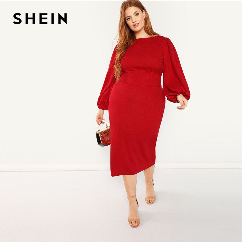 shein red dress