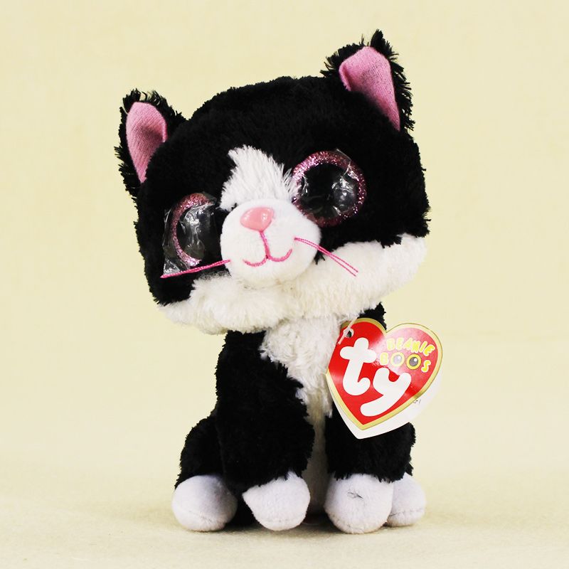 ty beanie babies black and white cat