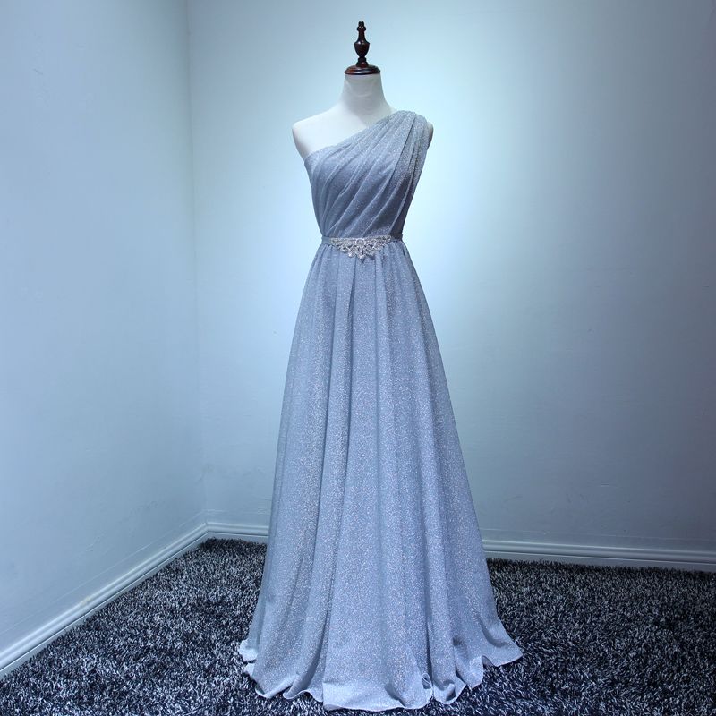 one shoulder flowy dress