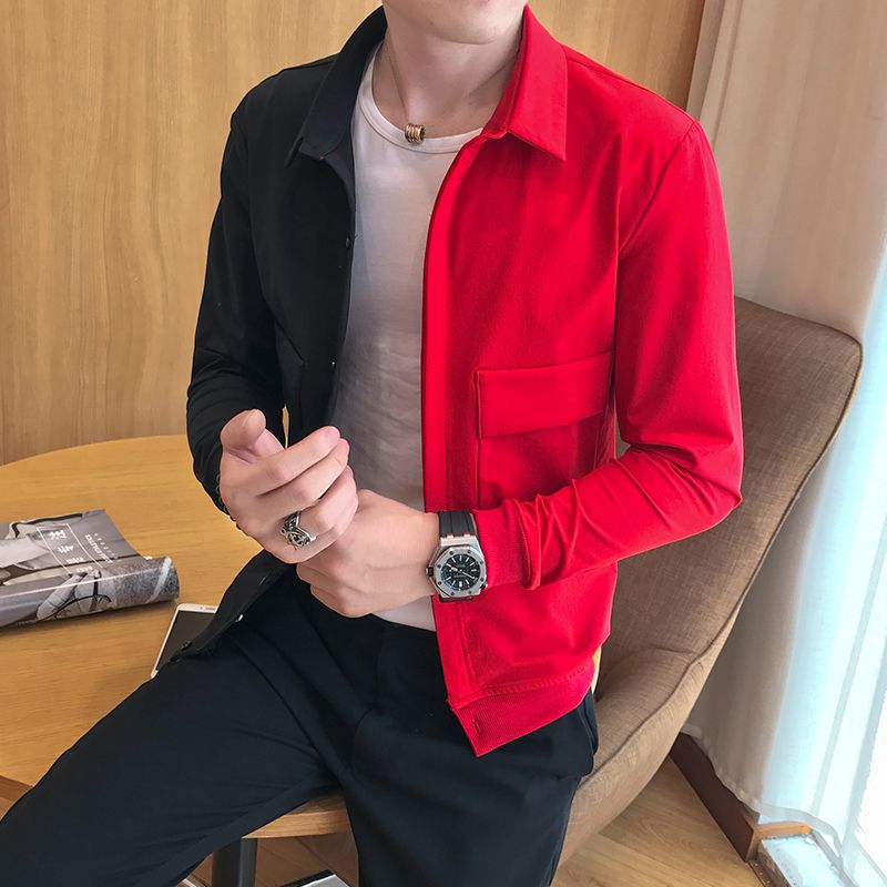 half black half red jacket