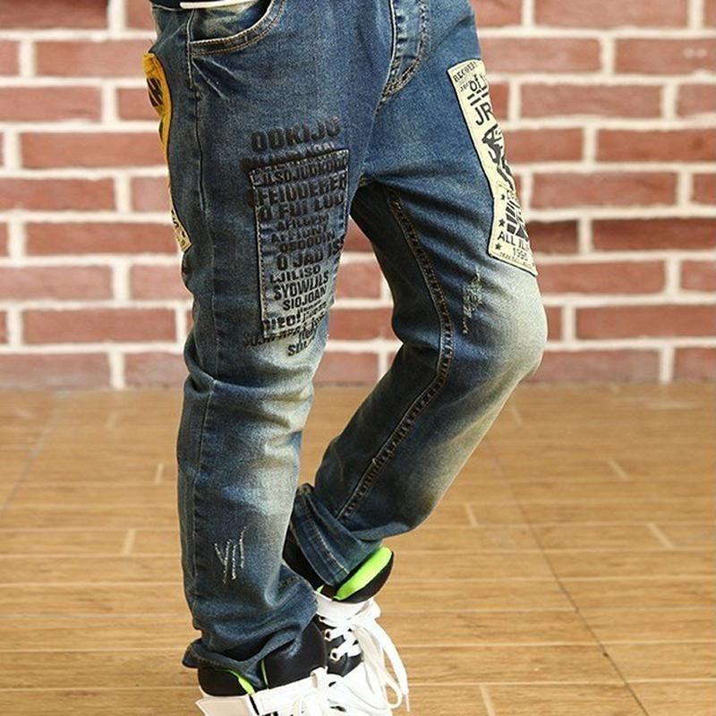 Compra Moda Chicos Vaqueros Nuevo Estilo Carta Jeans Estampados Para Niños  Primavera Otoño Niños Pantalones De Mezclilla 4 12 Años Pantalones De Niños  Pequeños Barato | Entrega Rápida Y Calidad | Es.Dhgate