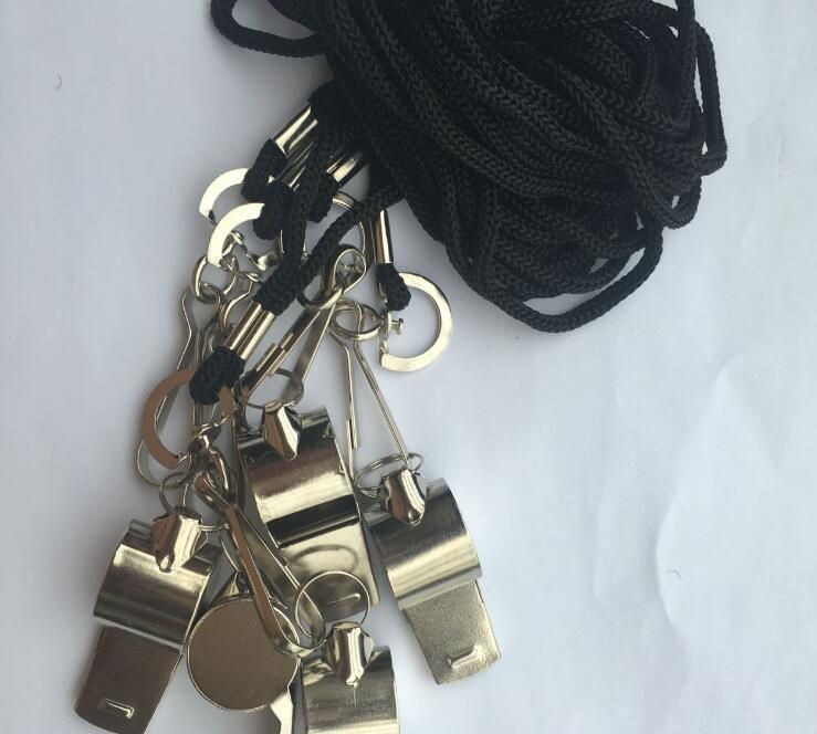 Metall Schiedsrichter pfeifen Lanyard Notüberlebens mit schwarzem