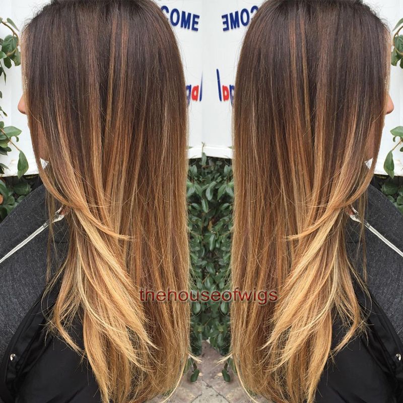 Grosshandel Dunkelbraun Haar Mit Blonde Highlights Ombre Lace Front Perucken Menschenhaar Glueless Zwei Tonfarbe Volle Spitzeperucke Fur Schwarze