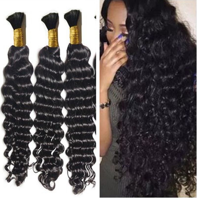 Top Quality Brazilian Hair 100g Human Hair Braids Bulk Deep Wave
