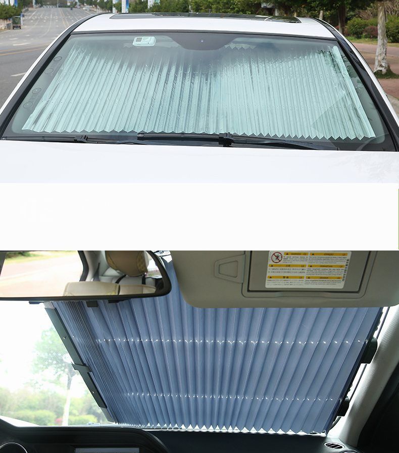 BAODANH New Car Summer Retractable Sunscreen Heat Insulation Shading Baffle Car Inside The Front Windscreen Visor Shade