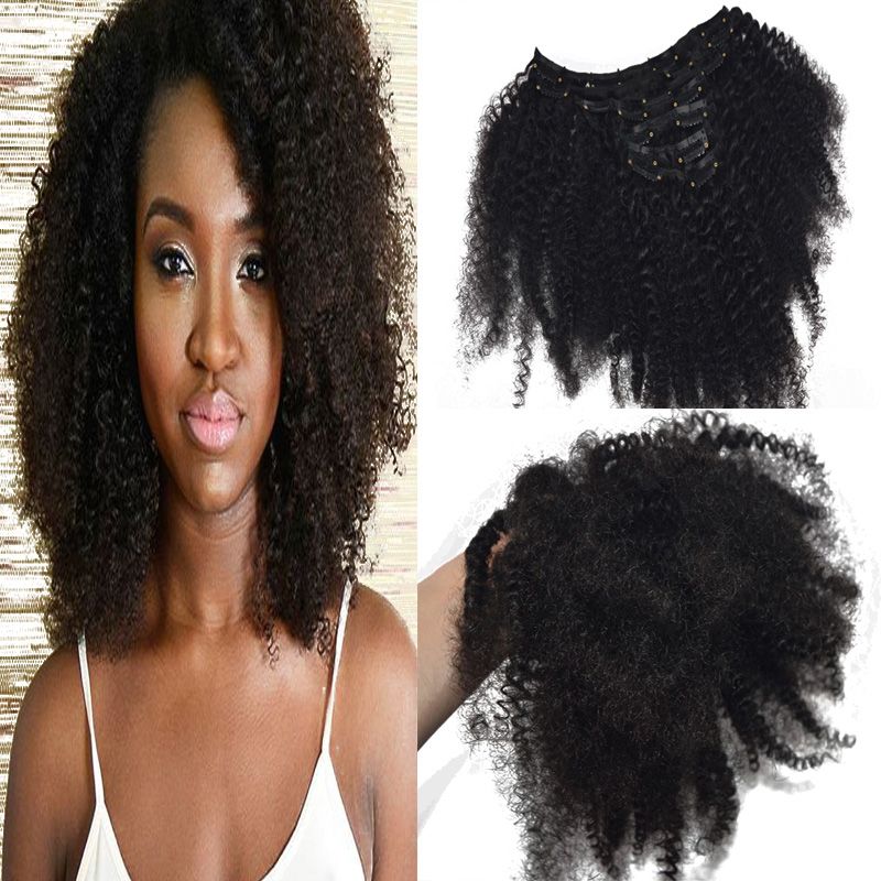Acheter Pas Cher Clips Extension De Cheveux Humains Natual Couleur Afro  Crépus Bouclés Brésiliens Cheveux Humains 120gram 14 Pouces 16 Pouces 18  Pouces 20 Pouces 22 Pouces 24 Pouces Du 56,57 € | Fr.Dhgate