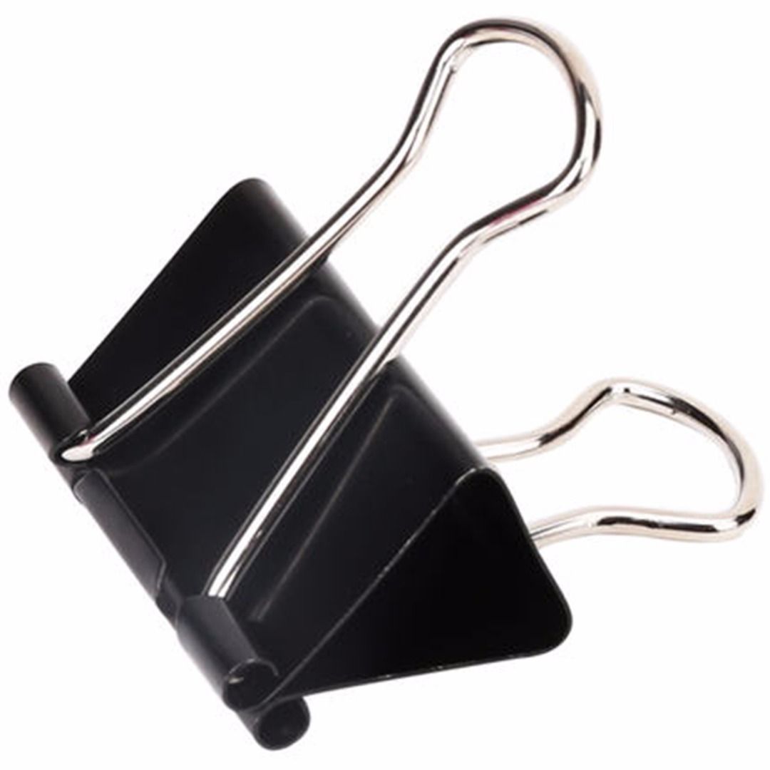 12 STÜCKE Set Schwarz Binder Clips Datei Büroklammer Stationäre Sell Foto L1O2