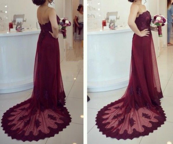 strapless burgundy bridesmaid dresses