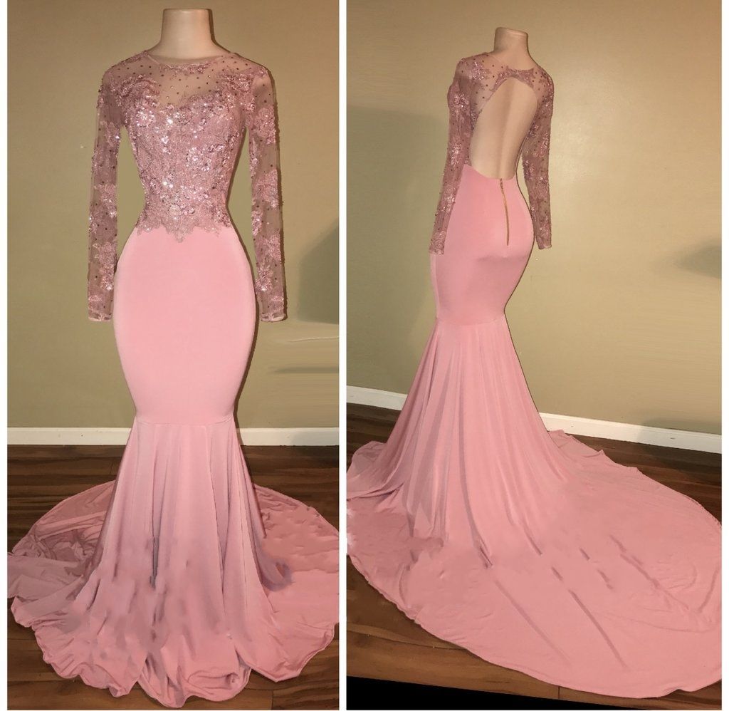 blush pink mermaid dress