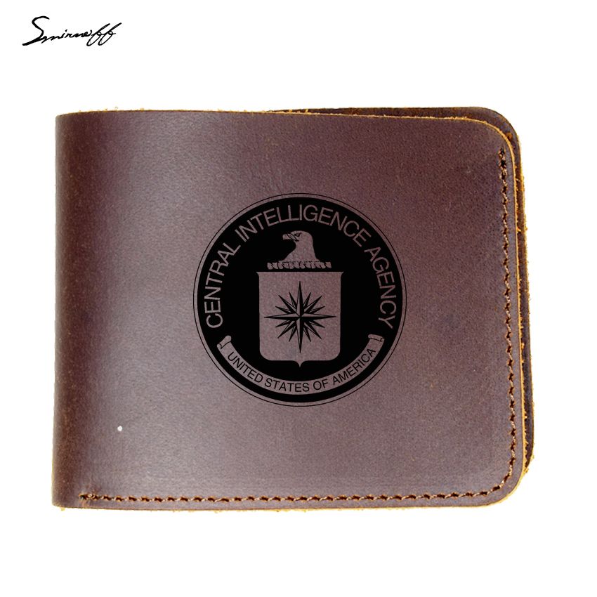 Cute Elephants Genuine Leather Mens Bi-fold Wallet Personalized