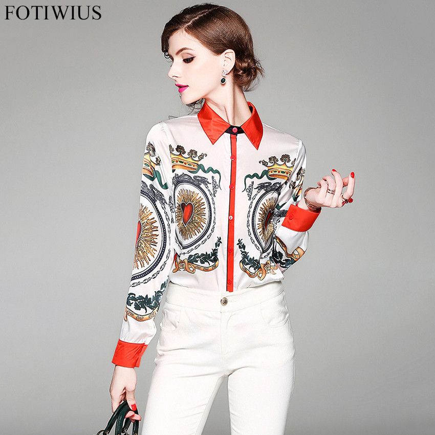 Moda De Alta Calidad De Las Mujeres 2018 Runway Designer Shirt Mujeres