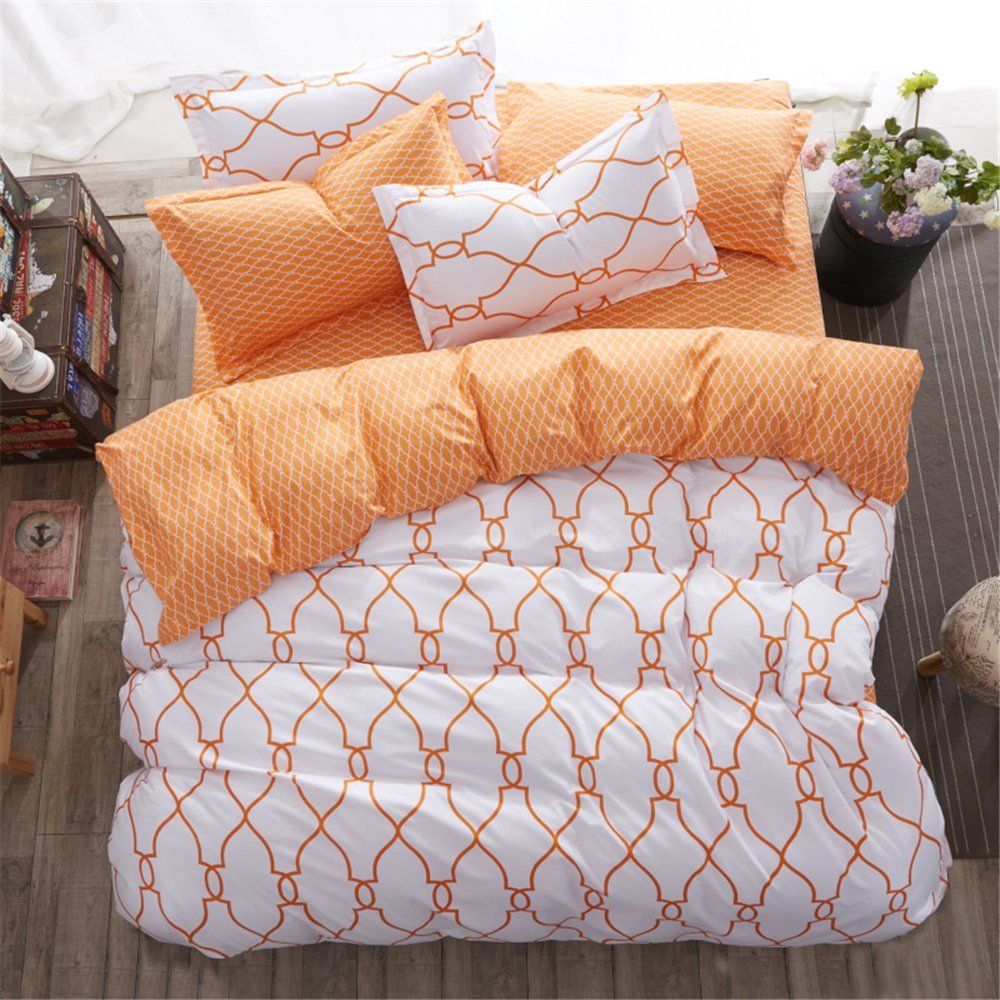 Ahsnme Orange Bedding Set Duvet Cover Pillowcase Bed Sets