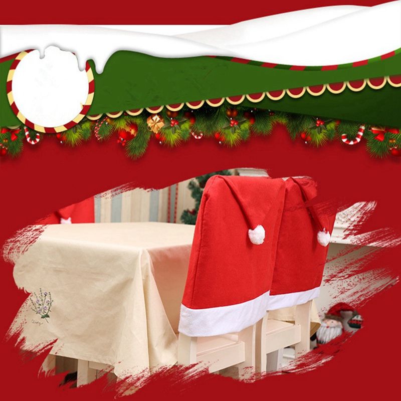 christmas santa hat chair back covers
