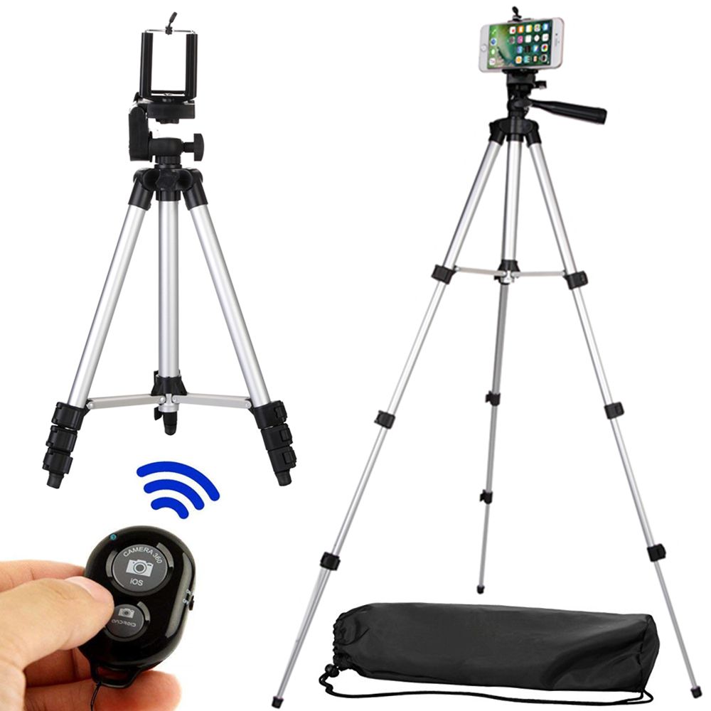 2020 Long Tripod Bluetooth Remote Control Self Timer Camera Shutter Clip Holder Tripod Sets Kit