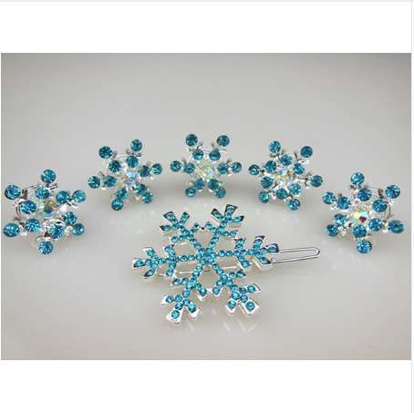 2019 Set Gorgeous Anime Girl Queen Snowflake Hair Pins Hair Clip