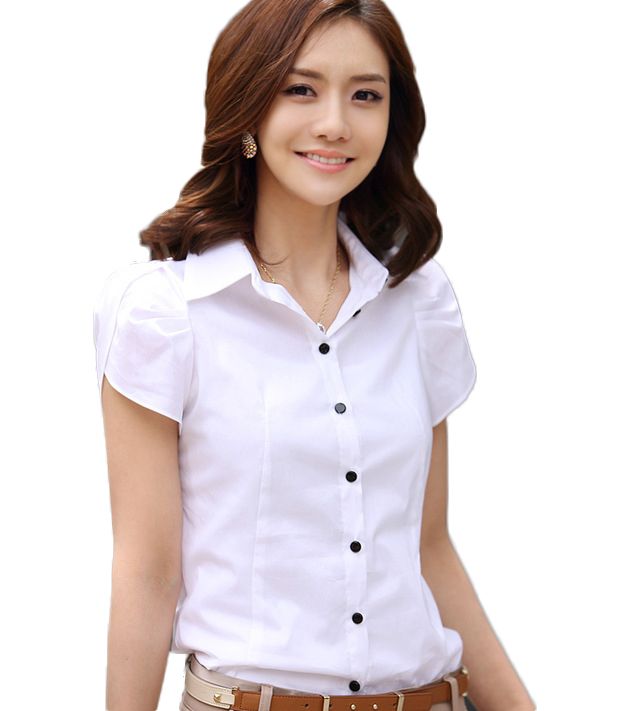 Nuevo Blusas Elegantes Camisas De Mujer OL Oficina Manga Corta Camisa Blanca Mujer Tallas Grandes Blusas Tops De 7,87 € | DHgate