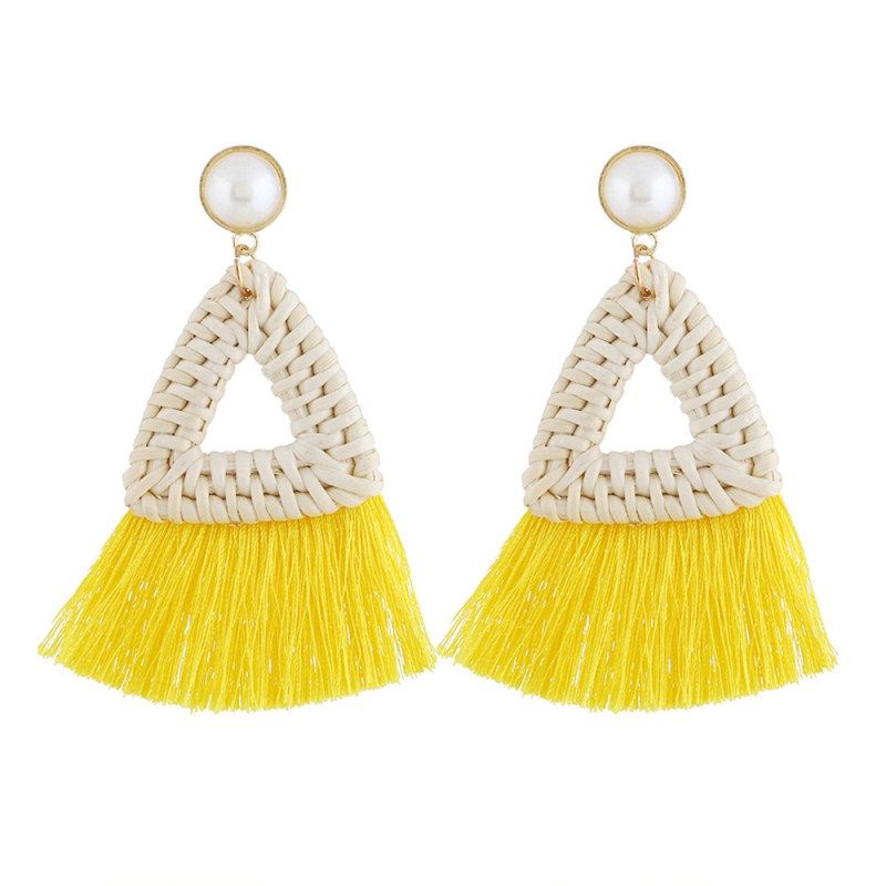 Vintage Women Fan Shape Vintage Bohemia Earrings Ear Studs Evening Party Earring