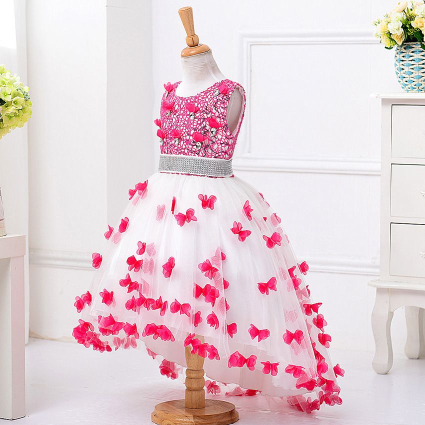 Compre Borboleta Adolescentes Bordados Meninas Vestido De Moda Festa De Casamento Crianças À Noite Diamante Trailing Princesa Vestido Juvenil Traje De Sto6, $454,88 | Pt.Dhgate.Com