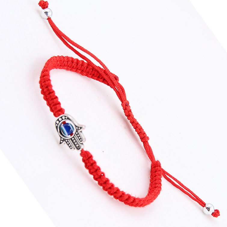 Fábrica Mano Fátima Mano trenzado Hilo Rojo Ajustable Braclet para Mujeres Etnic