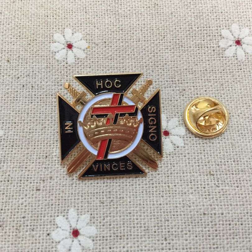 Wholesale Custom Malta Cross Knights Templar Commandery Pin Badges