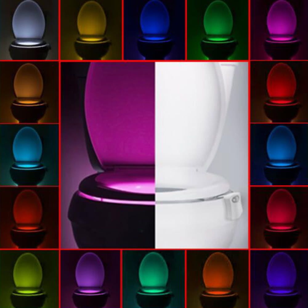 16 Farben LED Nachtlicht Körper Bewegung aktiviert WC Toilette Licht Lampe