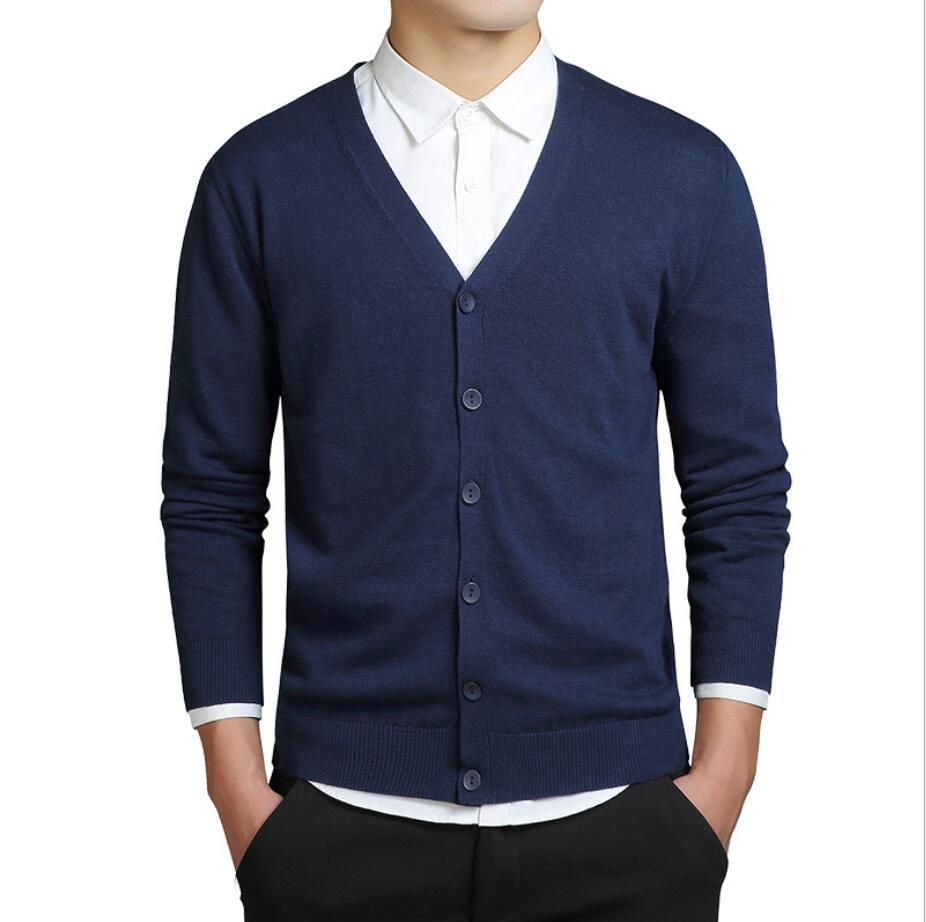 2020 New Hot Sale Autumn Casual Classic Men Cotton Sweater V Neck