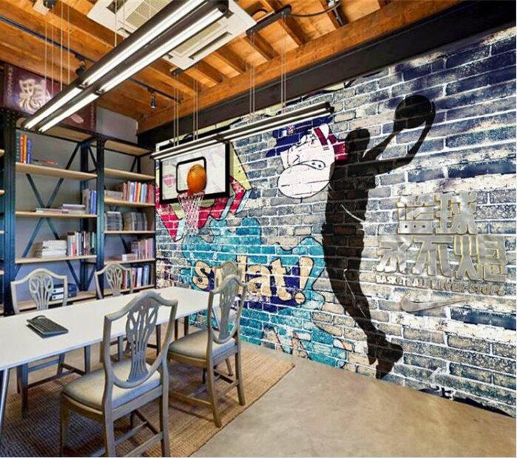 3d Photo Wallpaper Basketball Never Extinguish Graffiti Wall Shadow Mural Background Walls Living Room Bedroom Wallpaper Canada 2019 From Fumei168