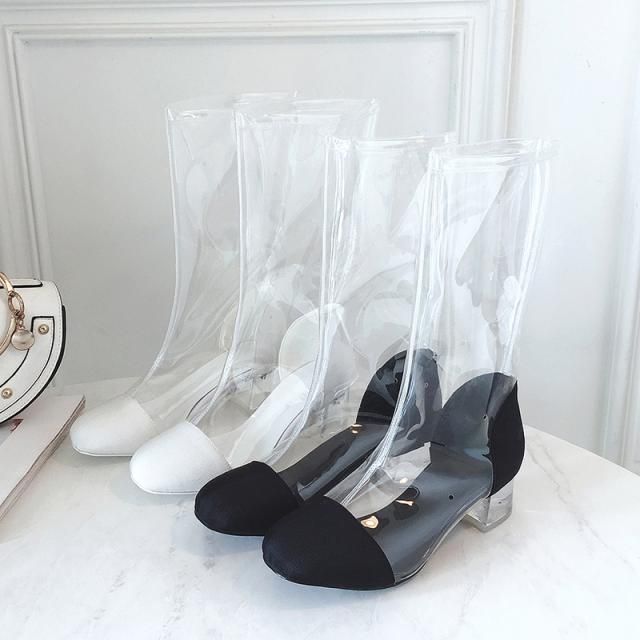 white satin boots