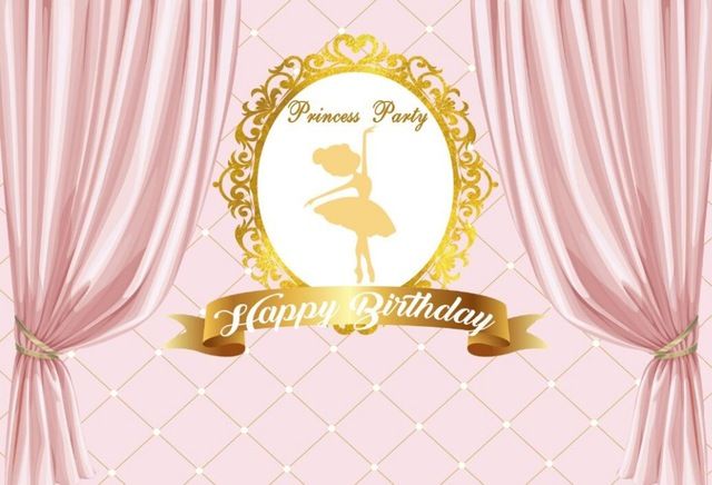 Acheter Pas Cher 7x5ft Lumiere Rose Rideau Ballerine Princesse Fete Joyeux Anniversaire Personnalise Photo Studio Toile De Fond Vinyle 2cm X 150cm Du 10 59 Fr Dhgate