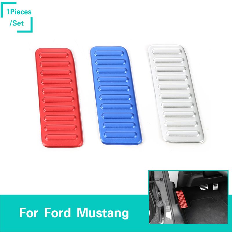 Car Left Foot Rest Pedal Decoration Covers Aluminum Alloy Fit For Ford Mustang 2015 2016 Auto Interior Accessories Vehicle Interior Parts Vehicle