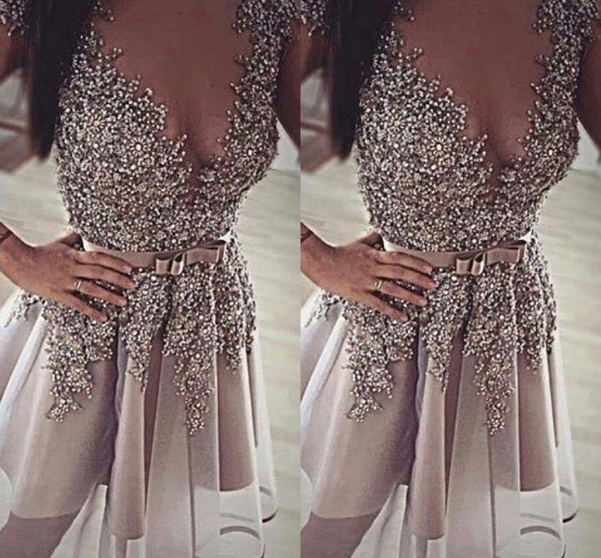 gray short prom dresses