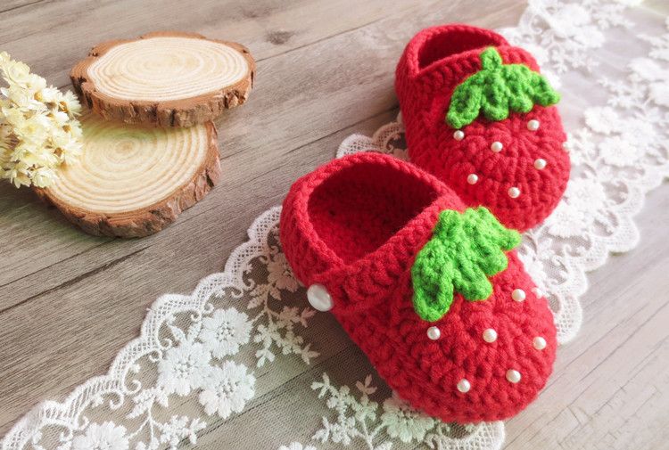 strawberry baby shoes