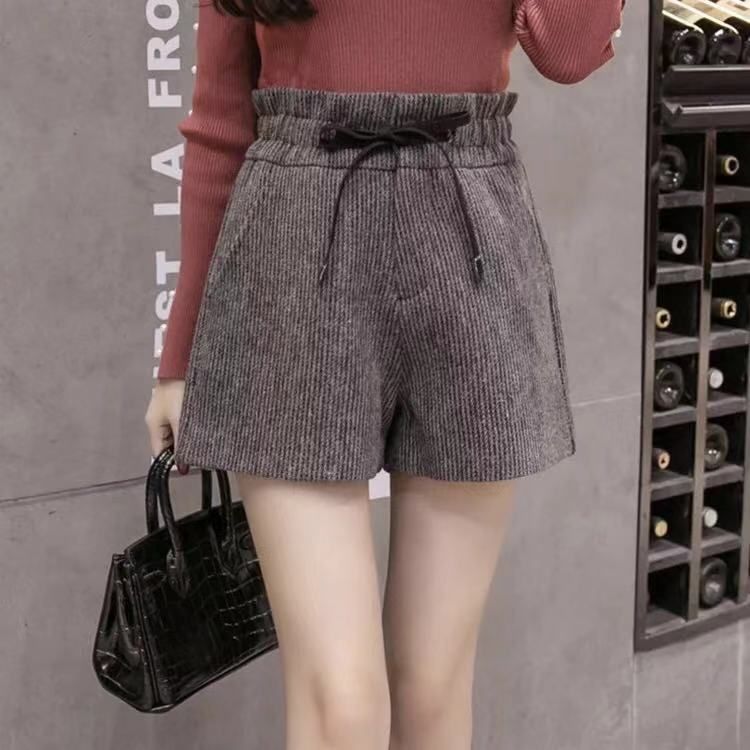 Acquistare Pantaloncini Di Lana Ispessiti Da Donna Con Design A Vita Alta  Nel 2018 Festival Di Primavera E Autunno Si Possono Indossare Pantaloni A  Gamba Larga Autunno E Inverno Economico | Consegna