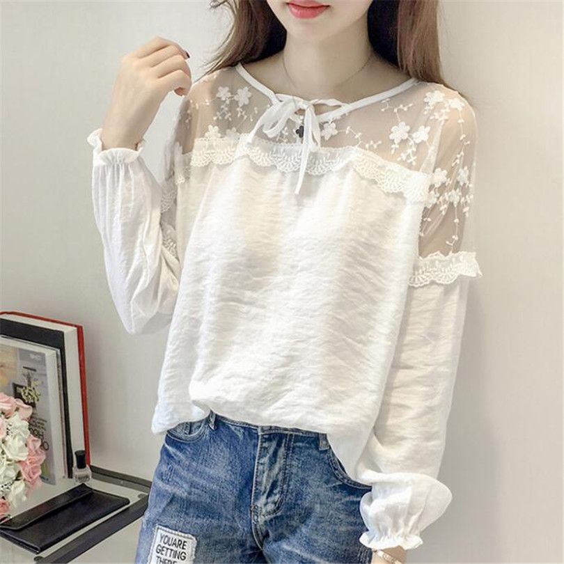 plus size white lace blouse